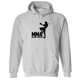 MMA Making Progress Unisex Kids and Adults Pullover Hoodie for Martial Art Lovers									 									 									